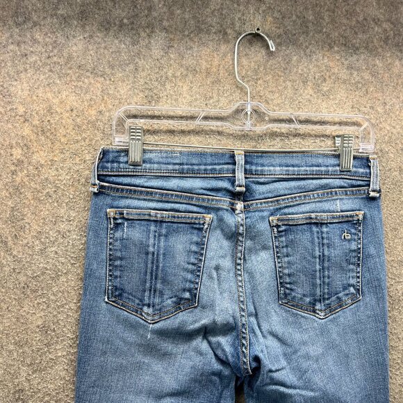 Rag & Bone Jeans Womens 29 Blue Distressed Skinny Denim Intermix Ripped USA - Picture 3 of 10